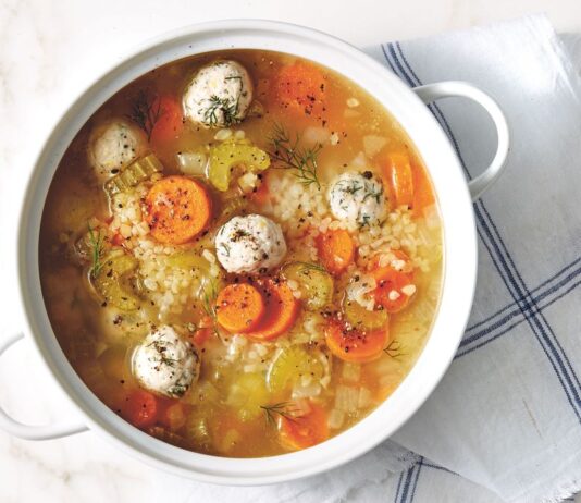 Lemon-Dill Chicken Meatball Soup
